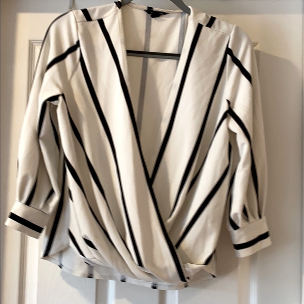 Banana republic striped wrap top